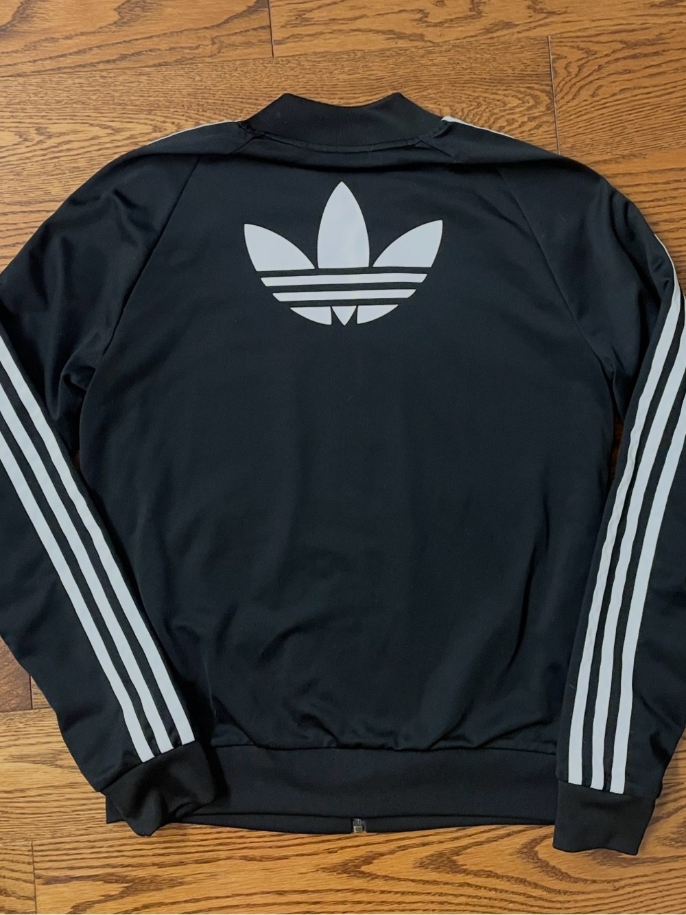 adidas Black Track Jacket with White Three-Stripes - Picture 6 of 6